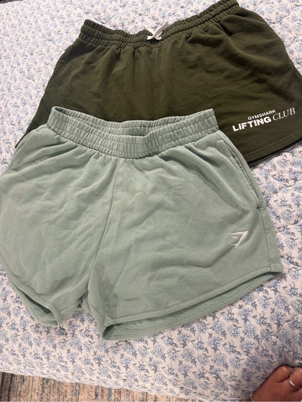 Gymshark Olive & Sage Women's Athletic Shorts Duo